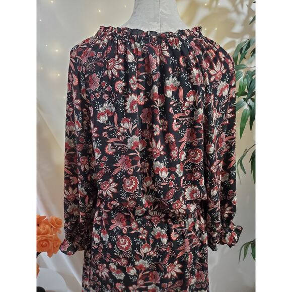 Talbots Floral Scalloped Ruffle Button Maxi Dress Womens Size LP Cottagecore - Picture 8 of 11